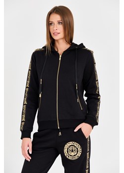 JUST CAVALLI Czarna bluza T-round Gold, Wybierz rozmiar S ze sklepu outfit.pl w kategorii Bluzy damskie - zdjęcie 165811218