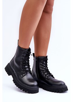 Workery Botki Damskie Skóra Czarne Poonah A9936 ze sklepu ZAZOO w kategorii Workery damskie - zdjęcie 165816005
