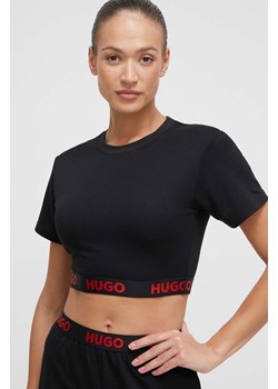 HUGO t-shirt damski kolor czarny 50511494 ze sklepu ANSWEAR.com w kategorii Bluzki damskie - zdjęcie 165868569