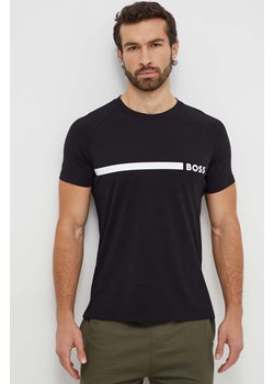 BOSS t-shirt bawełniany męski kolor czarny z nadrukiem ze sklepu ANSWEAR.com w kategorii T-shirty męskie - zdjęcie 165868609