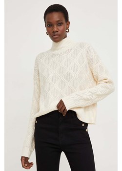 Answear Lab sweter damski kolor beżowy lekki z półgolfem ze sklepu ANSWEAR.com w kategorii Swetry damskie - zdjęcie 165870649