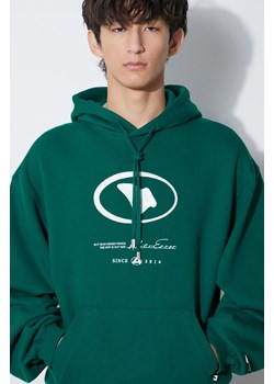 Ader Error bluza bawełniana Etik Logo Hoodie męska kolor zielony z kapturem z nadrukiem BMADFWHD0101 ze sklepu PRM w kategorii Bluzy męskie - zdjęcie 165874406