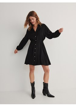 Reserved - Sukienka mini z wiskozy - czarny ze sklepu Reserved w kategorii Sukienki - zdjęcie 165875989
