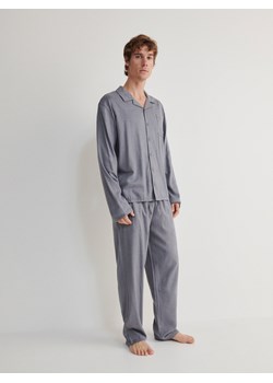 Reserved - Dwuczęściowa piżama z wiskozą - ciemnoszary ze sklepu Reserved w kategorii Piżamy męskie - zdjęcie 165876337