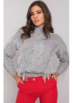 Sweter damski golf z wełną szary CA-SW-3744.08, Kolor szary, Rozmiar one size, Rue Paris ze sklepu Primodo w kategorii Swetry damskie - zdjęcie 165882195