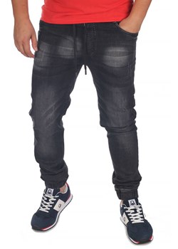 Joggery na Gumce Spodnie ze Ściągaczami Męskie Neidio DR1036 Czarny ze sklepu Neidio.pl w kategorii Jeansy męskie - zdjęcie 165883036