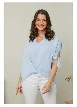 Curvy Lady Lniana koszulka w kolorze błękitnym ze sklepu Limango Polska w kategorii Bluzki damskie - zdjęcie 165888208