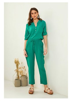 Pure Cotton Spodnie w kolorze zielonym ze sklepu Limango Polska w kategorii Spodnie damskie - zdjęcie 165889745
