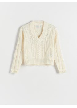 Reserved - Sweter z wełną - złamana biel ze sklepu Reserved w kategorii Swetry damskie - zdjęcie 165985006