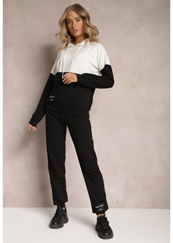 Czarny Bawełniany Komplet Dresowy z Bluzą i Spodniami Terinna ze sklepu Renee odzież w kategorii Dresy damskie - zdjęcie 165987919