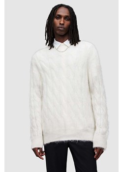 AllSaints sweter z wełną Kosmic kolor beżowy ze sklepu ANSWEAR.com w kategorii Swetry męskie - zdjęcie 165989659