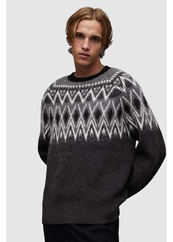 AllSaints sweter wełniany Aces kolor czarny ciepły ze sklepu ANSWEAR.com w kategorii Swetry męskie - zdjęcie 165989676