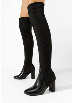 Czarne kozaki za kolano na słupku Marotta ze sklepu Zapatos w kategorii Kozaki damskie - zdjęcie 165995258