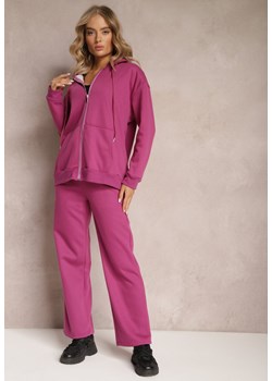 Ciemnofioletowy 2-częściowy Komplet Dresowy z Bluzą i Spodniami Frestine ze sklepu Renee odzież w kategorii Dresy damskie - zdjęcie 165995829