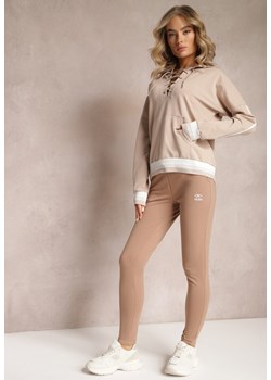 Beżowe Bawełniane Spodnie Dresowe Steroka ze sklepu Renee odzież w kategorii Spodnie damskie - zdjęcie 165996029