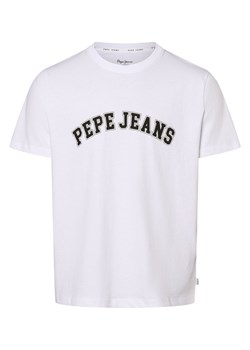 Pepe Jeans T-shirt męski Mężczyźni Bawełna biały nadruk ze sklepu vangraaf w kategorii T-shirty męskie - zdjęcie 166002045