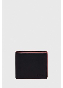 HUGO portfel skórzany męski kolor czarny ze sklepu ANSWEAR.com w kategorii Portfele męskie - zdjęcie 166005698