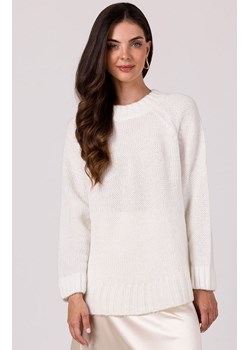 Sweter damski biały BK105, Kolor biały, Rozmiar uniwersalny, BeWear ze sklepu Primodo w kategorii Swetry damskie - zdjęcie 166008806