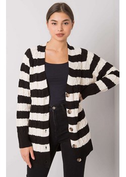 Sweter damski kardigan w paski czarno-biały FE-SW-3358.13, Kolor czarno-biały, Rozmiar one size ze sklepu Primodo w kategorii Swetry damskie - zdjęcie 166008879
