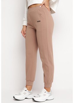 Beżowe Spodnie Dresowe Bawełniane Basira ze sklepu Born2be Odzież w kategorii Spodnie damskie - zdjęcie 166012687