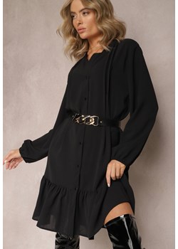 Czarna Koszulowa Sukienka Mini Galdra ze sklepu Renee odzież w kategorii Sukienki - zdjęcie 166017918
