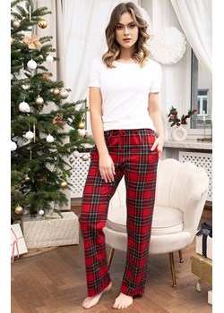 Spodnie damskie w kratę Zorza, Kolor czerwony-kratka, Rozmiar S, Italian Fashion ze sklepu Intymna w kategorii Piżamy damskie - zdjęcie 166020549