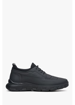 Estro: Miękkie sneakersy męskie w kolorze czarnym ze ściągaczem ze sklepu Estro w kategorii Buty sportowe męskie - zdjęcie 166024727