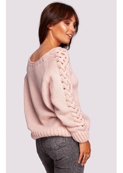 Sweter damski różowy BK090, Kolor różowy, Rozmiar L/XL, BeWear ze sklepu Primodo w kategorii Swetry damskie - zdjęcie 166026355