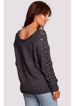 Sweter damski ciemnoszary BK090, Kolor ciemny szary, Rozmiar L/XL, BeWear ze sklepu Primodo w kategorii Swetry damskie - zdjęcie 166026358