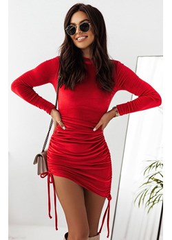 Czerwona sukienka welurowa z regulowaną długością Lana, Kolor czerwony, Rozmiar XS, Ivon ze sklepu Primodo w kategorii Sukienki - zdjęcie 166026368