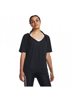 Damska koszulka treningowa Under Armour Project Rock Completer Deep V T - czarna ze sklepu Sportstylestory.com w kategorii Bluzki damskie - zdjęcie 166029256