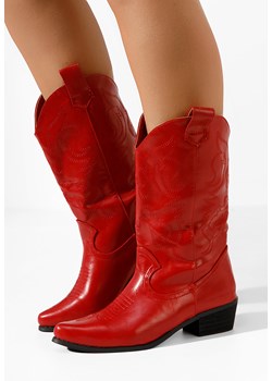 Czerwone kozaki kowbojki damskie Kiara ze sklepu Zapatos w kategorii Botki - zdjęcie 166031518