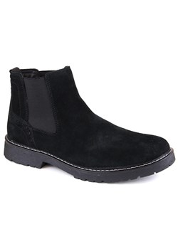 Skórzane zamszowe buty sztyblety męskie wsuwane czarne Filippo MBT5003 ze sklepu ButyModne.pl w kategorii Buty zimowe męskie - zdjęcie 166035766