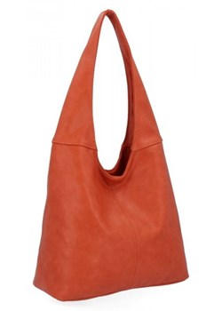 Uniwersalna Torebka Damska Shopper Bag firmy Hernan Pomarańczowa ze sklepu torbs.pl w kategorii Torby Shopper bag - zdjęcie 166038639
