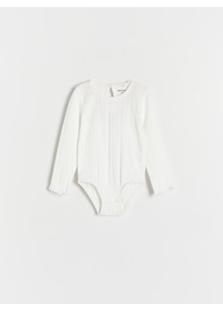 Reserved - Bawełniane body w prążek - złamana biel ze sklepu Reserved w kategorii Body niemowlęce - zdjęcie 166041857