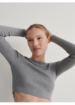 Reserved - Sweter z metalizowaną nitką - jasnoszary ze sklepu Reserved w kategorii Swetry damskie - zdjęcie 166041956