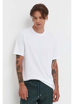 Samsoe Samsoe t-shirt bawełniany kolor biały gładki ze sklepu PRM w kategorii T-shirty męskie - zdjęcie 166042485
