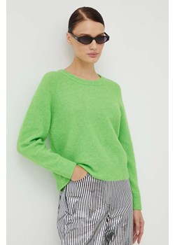 Samsoe Samsoe sweter wełniany NOR damski kolor zielony lekki F00022152 ze sklepu PRM w kategorii Swetry damskie - zdjęcie 166042507