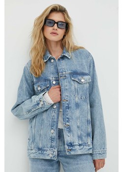 Samsoe Samsoe kurtka jeansowa damska kolor niebieski przejściowa oversize ze sklepu PRM w kategorii Kurtki damskie - zdjęcie 166042557