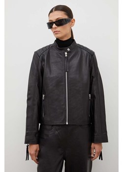 Samsoe Samsoe kurtka skórzana damska kolor czarny przejściowa ze sklepu PRM w kategorii Kurtki damskie - zdjęcie 166042567
