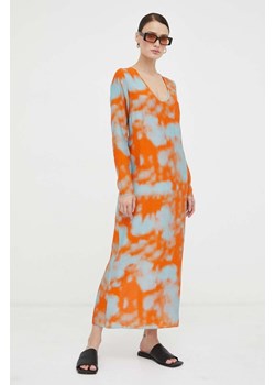 Samsoe Samsoe sukienka kolor pomarańczowy maxi prosta ze sklepu PRM w kategorii Sukienki - zdjęcie 166042638