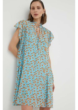 Samsoe Samsoe sukienka kolor niebieski mini rozkloszowana ze sklepu PRM w kategorii Sukienki - zdjęcie 166042649