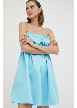 Samsoe Samsoe sukienka kolor niebieski mini rozkloszowana ze sklepu PRM w kategorii Sukienki - zdjęcie 166042657
