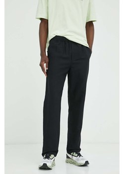 Samsoe Samsoe spodnie lniane kolor czarny proste ze sklepu PRM w kategorii Spodnie męskie - zdjęcie 166042769