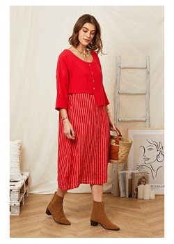 Rodier Lin Lniana sukienka w kolorze czerwonym ze sklepu Limango Polska w kategorii Sukienki - zdjęcie 166043117