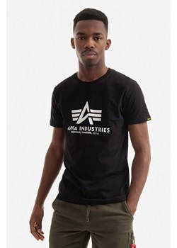 Alpha Industries t-shirt bawełniany Basic T-Shirt kolor czarny z nadrukiem 100501.03 ze sklepu ANSWEAR.com w kategorii T-shirty męskie - zdjęcie 166055767