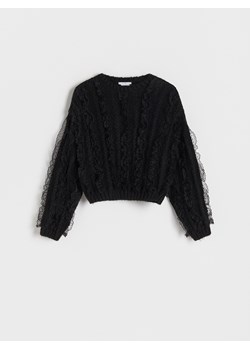 Reserved - Sweter z koronką - czarny ze sklepu Reserved w kategorii Swetry damskie - zdjęcie 166059669