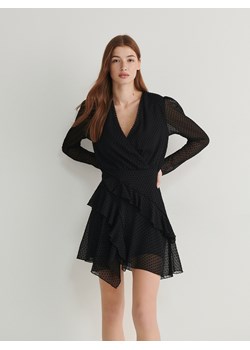 Reserved - Szyfonowa sukienka mini - czarny ze sklepu Reserved w kategorii Sukienki - zdjęcie 166059836