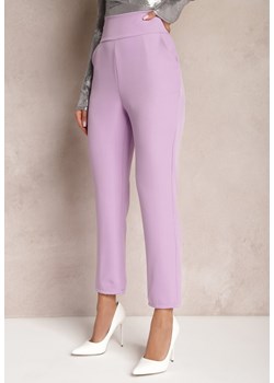 Jasnofioletowe Materiałowe Spodnie Regular Pivolia ze sklepu Renee odzież w kategorii Spodnie damskie - zdjęcie 166060199