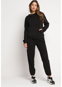 Czarny 2-częściowy Komplet Dresowy z Bluzą i Spodniami Apidra ze sklepu Born2be Odzież w kategorii Dresy damskie - zdjęcie 166060439